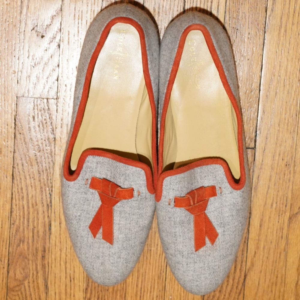 Cole Haan Gray Wool Loafers, Size 8